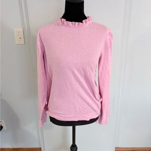 J. Crew Light Pink Ruffled Long Sleeve Top